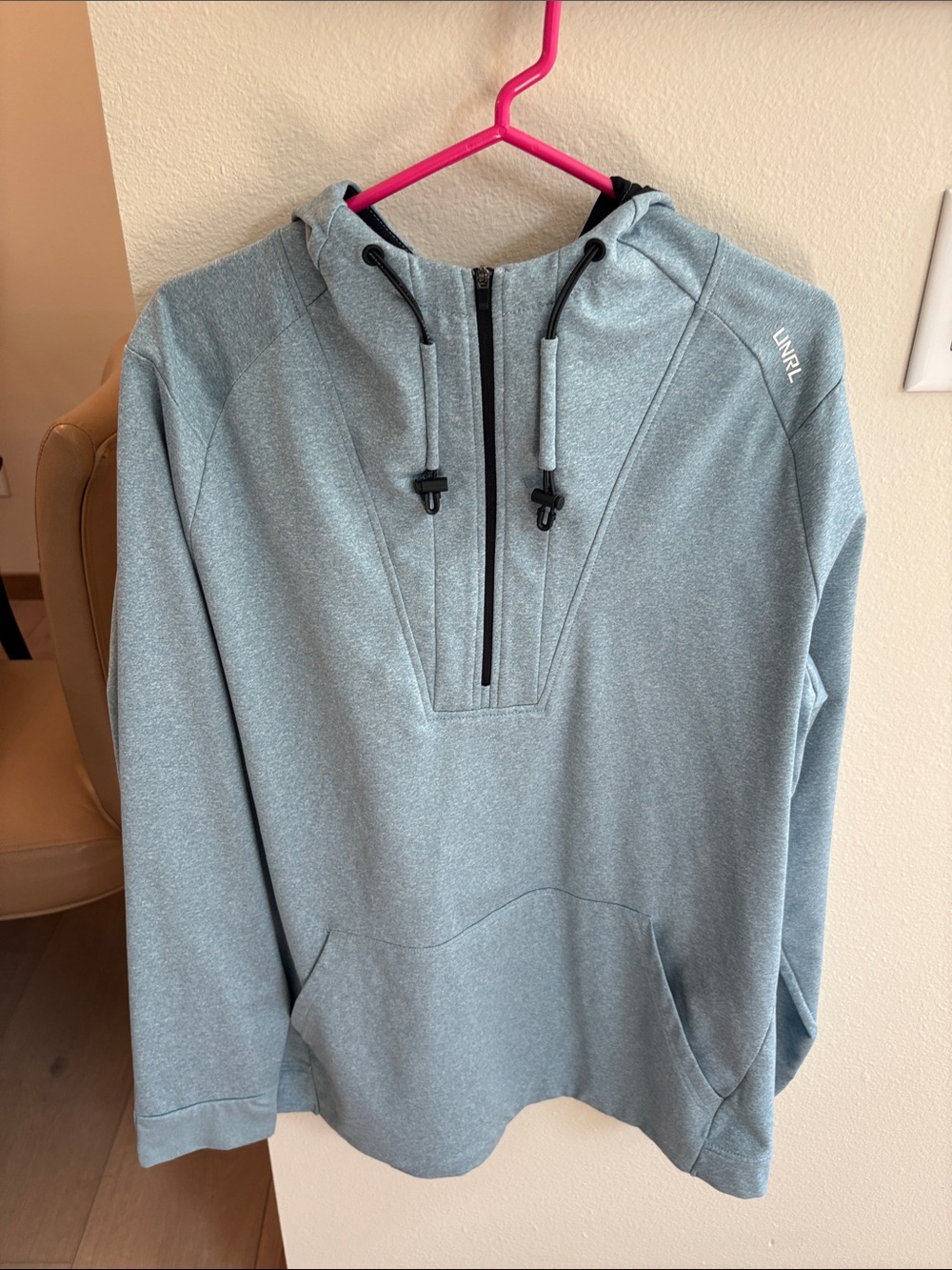 Men's UNRL Light Blue Half-Zip Hoodie